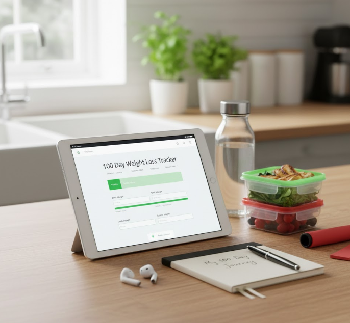 100 Day Weight Loss Challenge Tracker Tool - My Cookery Quest